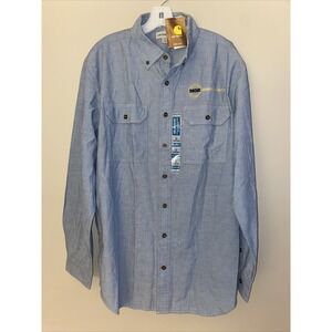 NWT Carhartt MGE Embroidered‎ Relaxed Fit Long Sleeve Shirt,  Large Tall